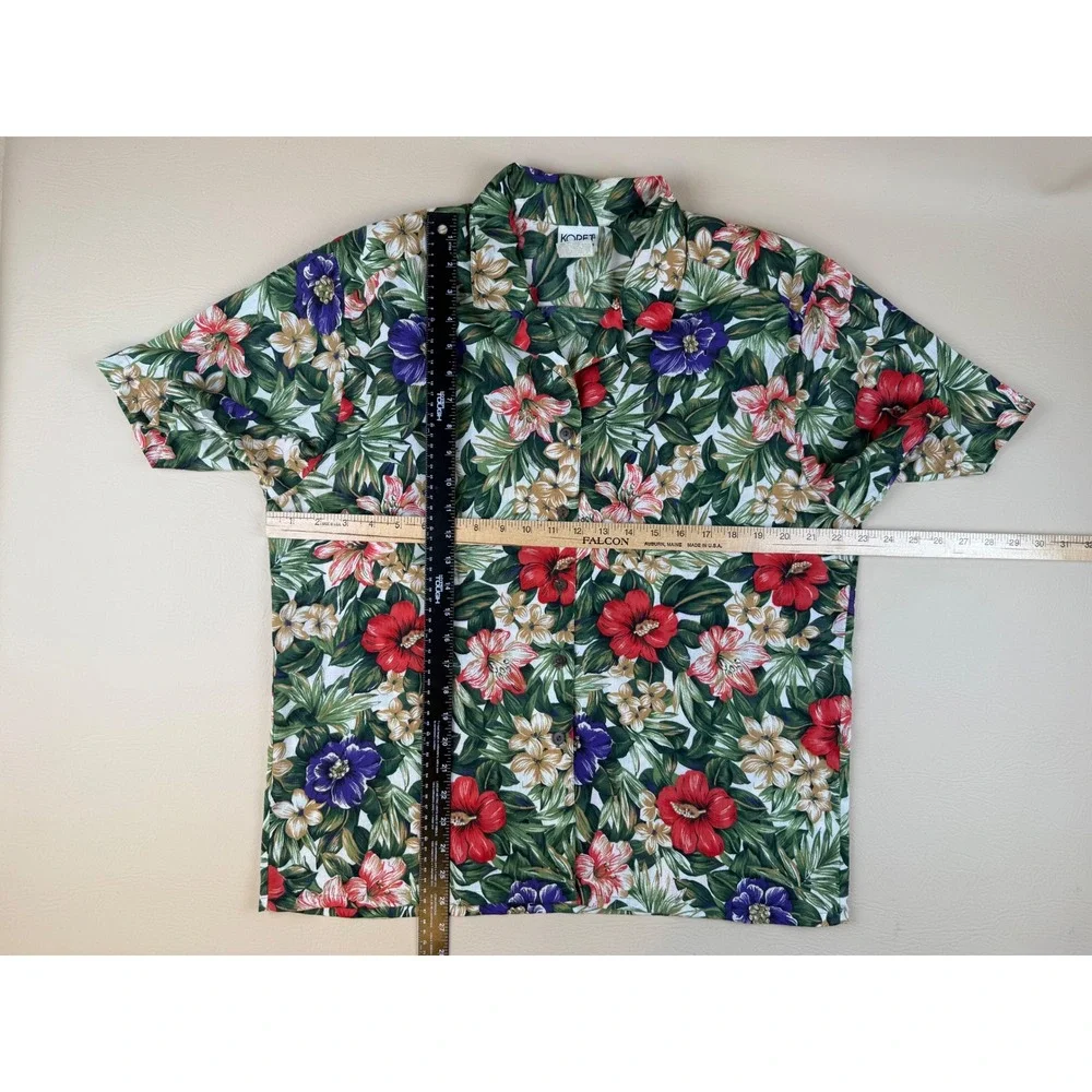 Koret Petites Floral Hawaiian Camp Shirt‎ Womens Large Tropical Button Up